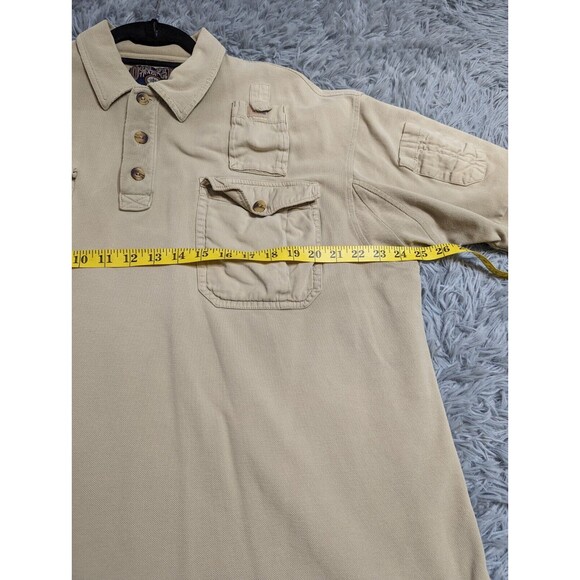 Duluth Trading Polo Shirt Mens XL Tan Beige Short Sleeve Heavy Cotton Read Cond. - Picture 7 of 9